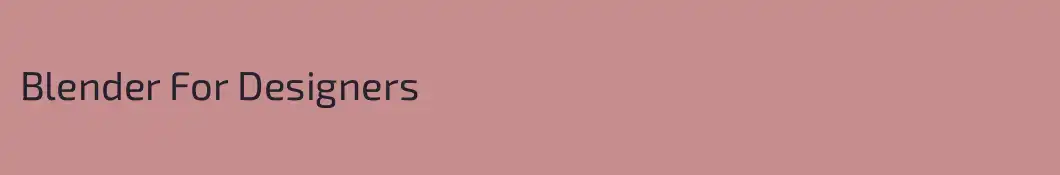 Blender For Designers
